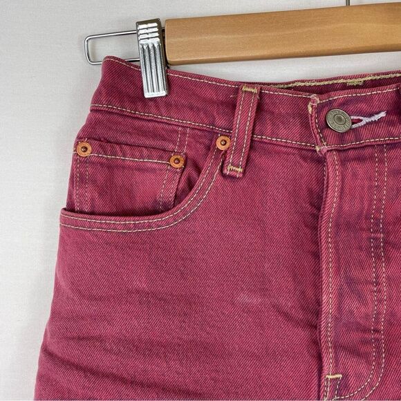 LEVI'S Women's Premium Ribcage Cut Off Shorts Size 24 pink - Picture 7 of 15
